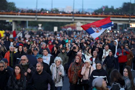 Protesters March In Serbia To Demand Better Security After Shootings