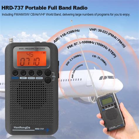 HanRongDa HRD 737 Portable Full Band Radio Aircraft Band Receiver FM AM