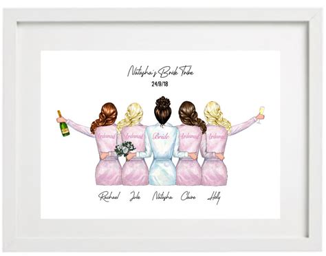 Personalised Wedding Print Bride S Wedding Party Print Bridal Party