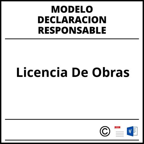 Modelo Declaracion Responsable Licencia De Obras