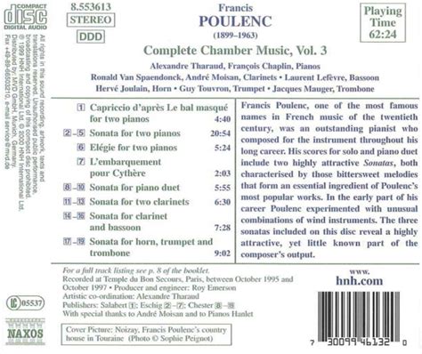 C M D Poulenc Complete Chamber Music Vol Cd