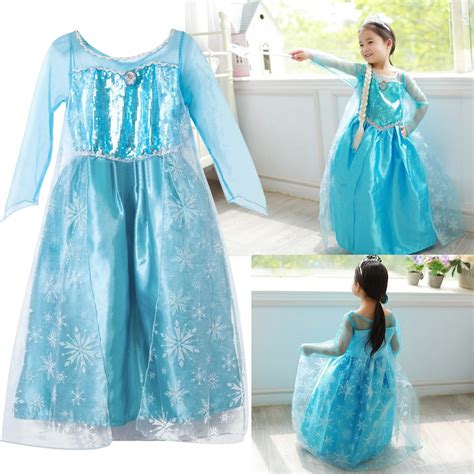 Robe D Guisement Costume La Reine Des Neiges Frozen Elsa Anna Enfant