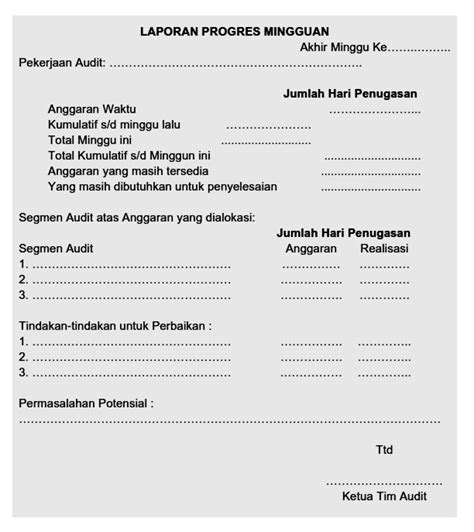 Contoh Laporan Progress Pekerjaan Proyek Koleksi Gambar