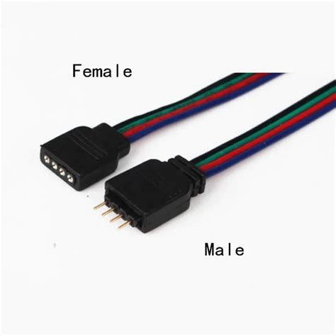 10pcs Lot 4 Pin Female Male RGB Connector Adapter For 3528 5050 RGB