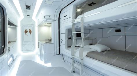 Premium Photo Room With Bunk Bed In Spaceship Interior Design Of