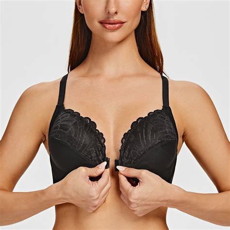 Meleneca Women S Racerback Front Closure Full Coverage Unlined Plus Size Underwire Bra