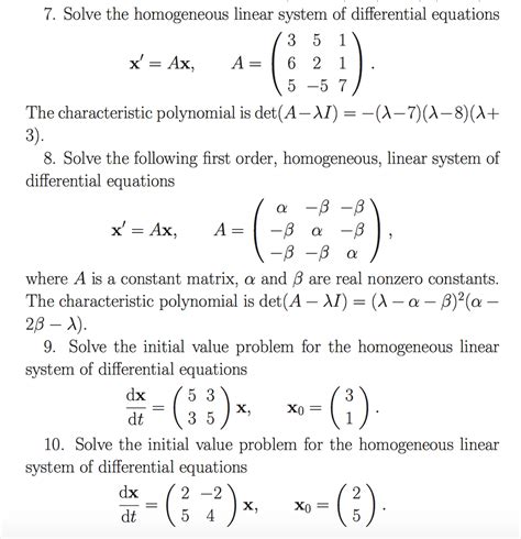 Solved 7 Solve The Homogeneous Linear System Of