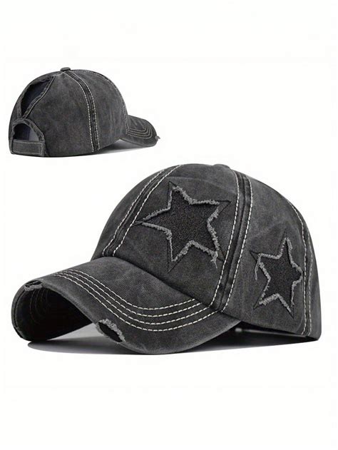 St Ck Gewaschener Distressed Pferdeschwanz Baseball Cap Mit F Nf