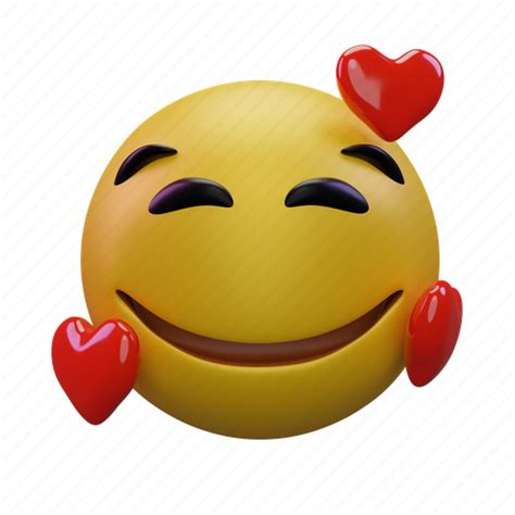 Smiling Face With Hearts Emoji 3d Illustration Download On Iconfinder