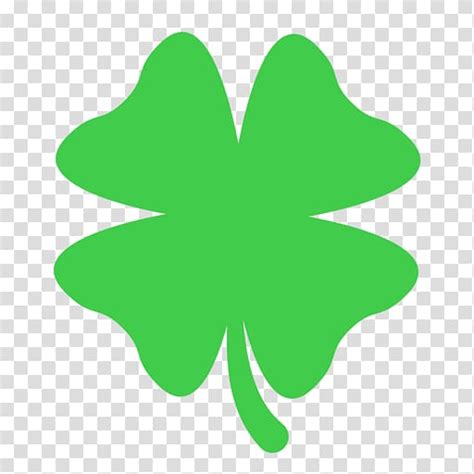 Four Leaf Clover Emoji Symbol Luck Emoji Transparent Background Png