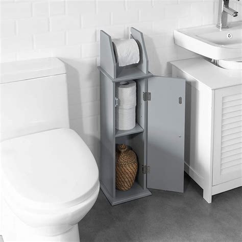 Sobuy Bzr53 Hg Support Papier Toilette Armoire Toilettes Porte Brosse