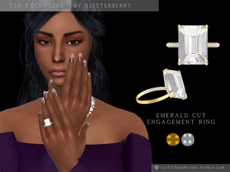 The Sims Resource Emerald Cut Engagement Ring