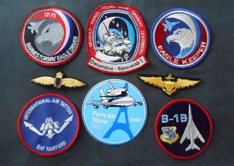 LOT PATCHS ÉCUSSONS insignes armée de l air pilote de chasse usaaf raf