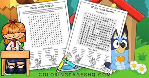 Bluey Word Search Free Pdf Printable Coloring Pages Hq