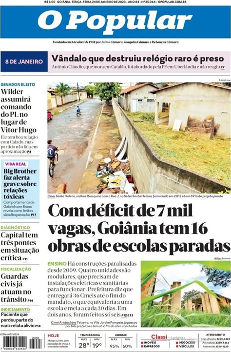 Capa O Popular Edição Terça 24 de Janeiro de 2023