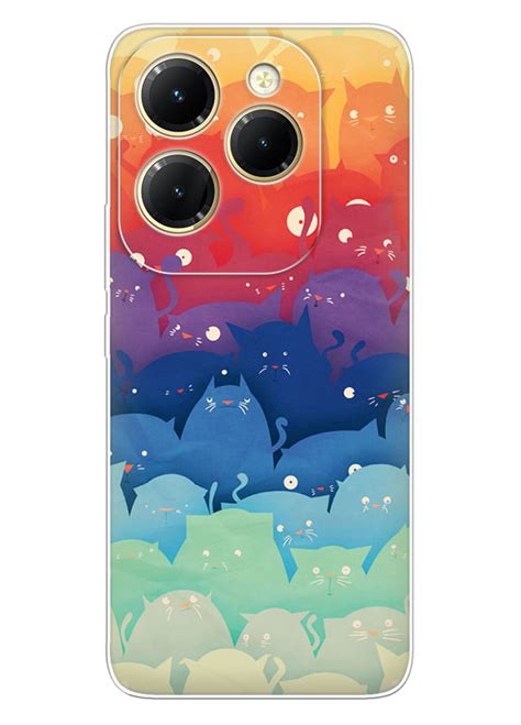 Infinix Hot 40 силиконовый чехол с картинкой Кошачья вечеринка