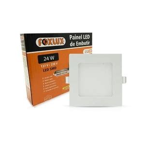 Painel Led Quadrado Embutir 24w 3000k Bivolt Foxlux Leroy Merlin