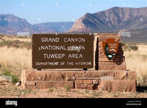 Entrance Sign To The Tuweep Area Of Grand Canyon National Park Arizona