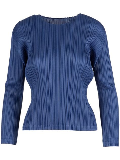 Issey Miyake Monthly Colours January Pleated Top Blue Editorialist