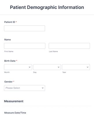 Patient Demographic Information Form Template Jotform