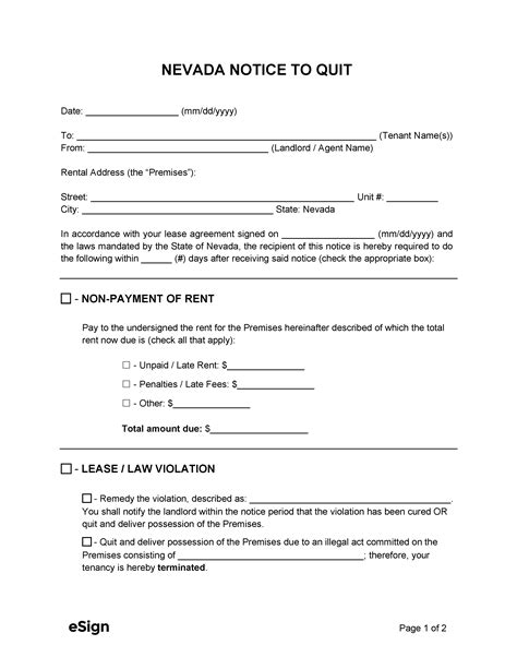 Free Nevada Eviction Notice Templates 8 Pdf Word