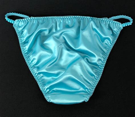 Bikinis Magenta Satin String Bikini Panties Teal Panties