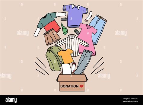 Concepto De Caridad Y Donación De Ropa Imagen Vector De Stock Alamy