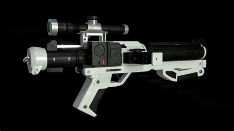 STAR WARS DC 15s Blaster 3D PRINTABLE RIFLE Free 3D Model Obj Mtl