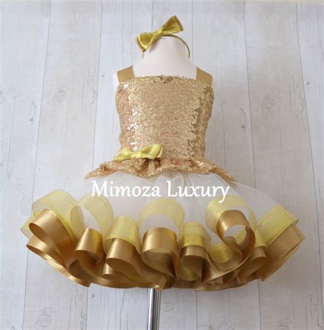 Luxury Gold Birthday Outfit Gold Girls Birthday Dress Gold Etsy