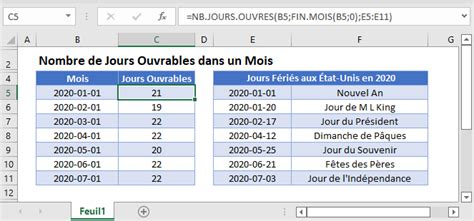 Mise Jour Imagen Formule Calcul Jours Ouvrables Excel Fr