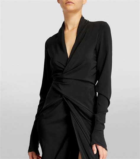 Rick Owens Silk Blend Wrap Dress Harrods Ae