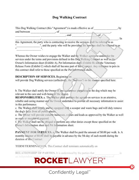 Free Dog Walking Contract Template & FAQs - Rocket Lawyer