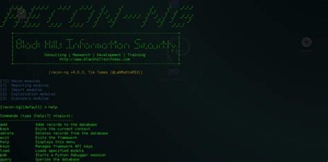 Recon Ng Web Reconnaissance Framework Pentesttools