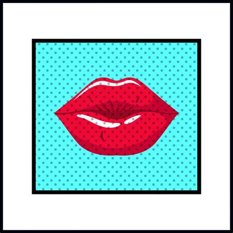 Premium Vector Female Lips Pop Art Style