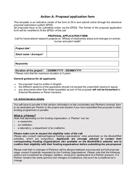 Fillable Online Action A Proposal Application Form Ncn Gov Pl Fax