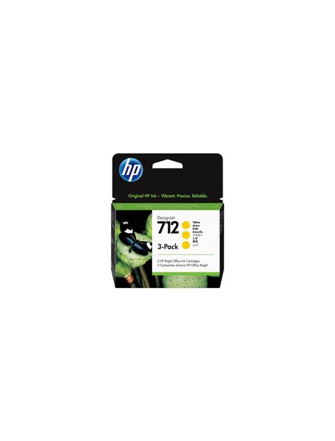 HP 712 3 Pack 29 Ml Yellow DesignJet Ink Cartridge