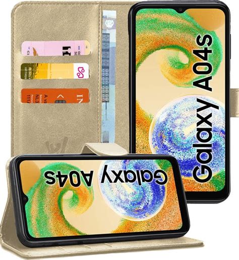 Samsung Galaxy A04s A13 5G Hoesje Book Case Leer Pasjeshouder Goud