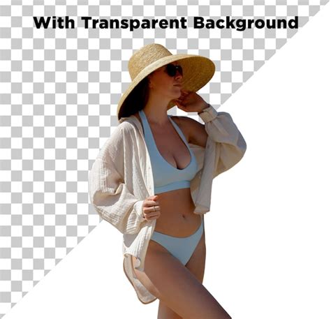 Bella Modelo Femenina En Bikini Para El Rodaje De Playa De Verano PNG PSD Aislado En Fondo