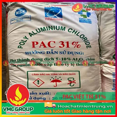 HÓA CHẤT PAC VIỆT TRÌ 31 BAO 25KG HÓA CHẤT MIỀN TRUNG HÓA CHẤT