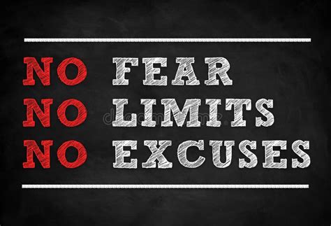 No Fear No Limits No Excuses Creative Inspiring Motivation Quote