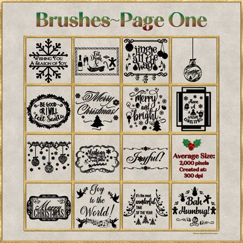 Holiday Word Art PS Brushes and Png Files Pack 2D Graphics Merchant ...