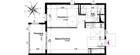 Plan Appartement T2 De 44 73 M² Neuf à Tampon Résidence « Les