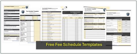 Free Fee Schedule Templates Schedules Box