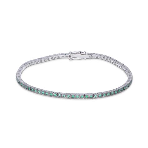 Bracciale Tennis In Oro Bianco Con Smeraldi Ct Alfieri St