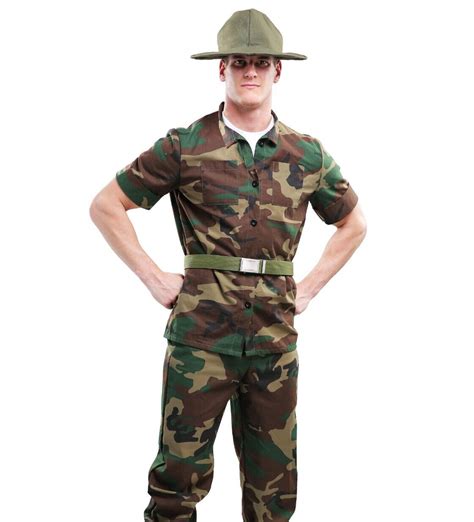 Adult Drill Sergeant Army Camo Marine Costume Costume Gem