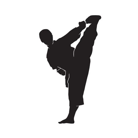 Young woman karate kata martial arts athlete vector silhouette on white ...