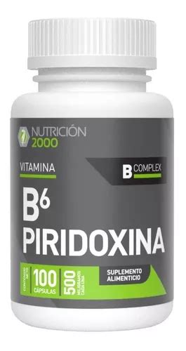 Vitamina B6 Piridoxina 100 Cap 500mg Nutricion 2000