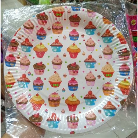 Paper Plate Cupcake Design 10pcs Sold Per Pack Shopee Philippines