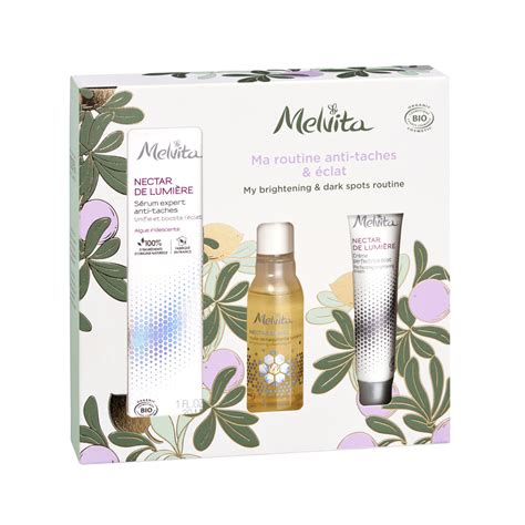 Coffret Soin Visage Nectar De Lumi Re Anti T Ches Eclat Bio Melvita