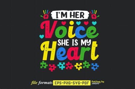 Im Her Voice She Is My Heart Svg Design Graphic By Rajjqueen